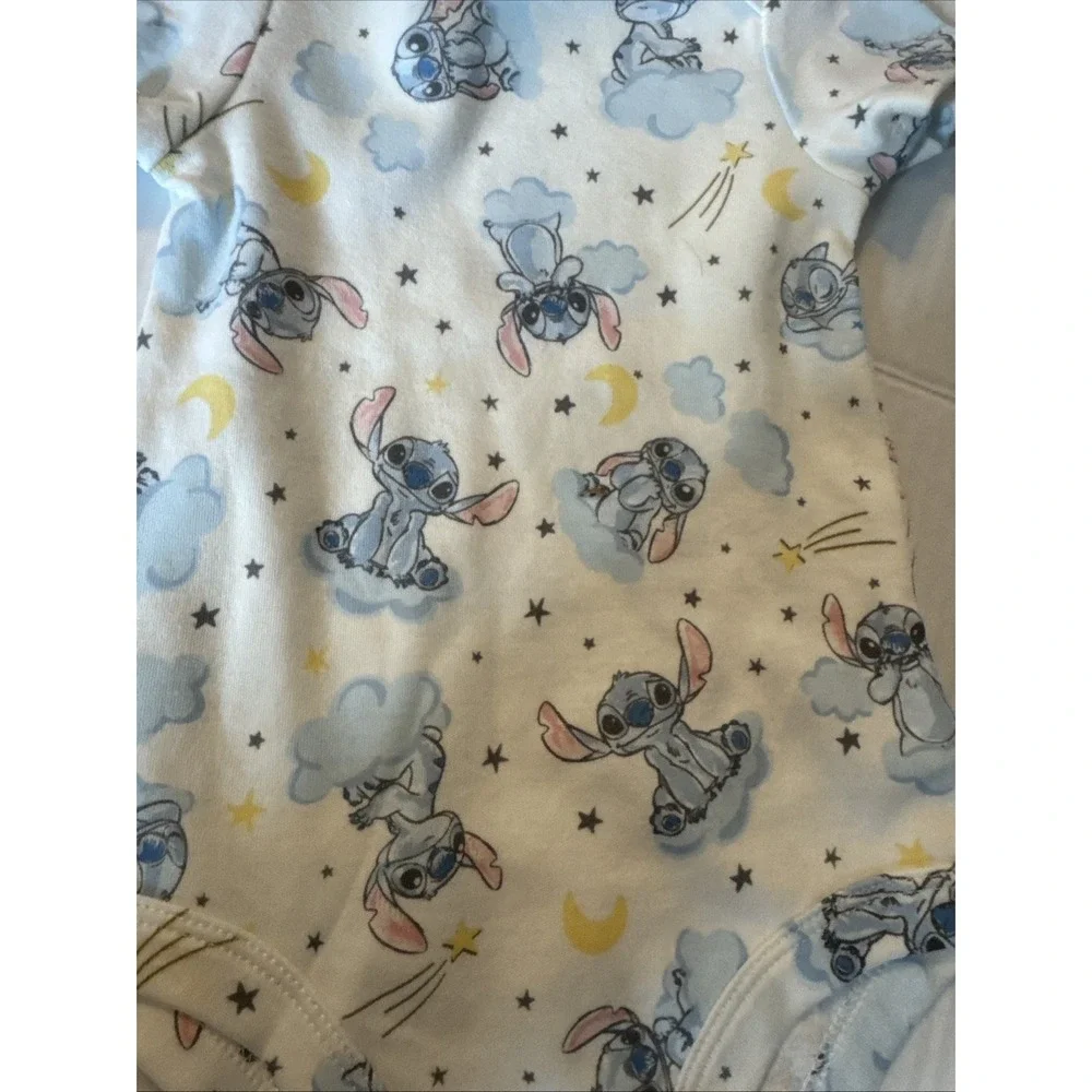Disney Baby Size 4pc Stitch Outfit Set Sleeper 6-9 Months